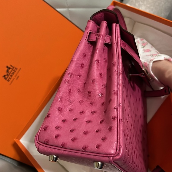 Hermes Kelly ostrich 25 - Picture 13 of 16